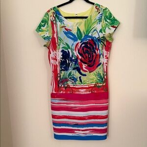 Robbie Bee Colorful Floral Mini Dress